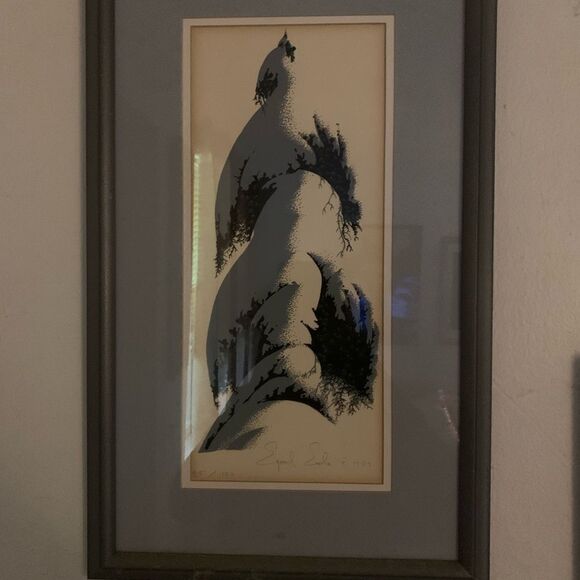 Vintage EYVIND EARLE 1989 Signed Lithograph WALL ART - Picture 1 of 2